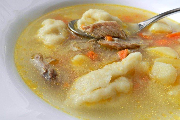 Суп зі свинини з галушками