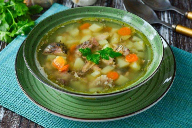 Суп із скумбрії в олії - Рибний суп із консервів рецепти