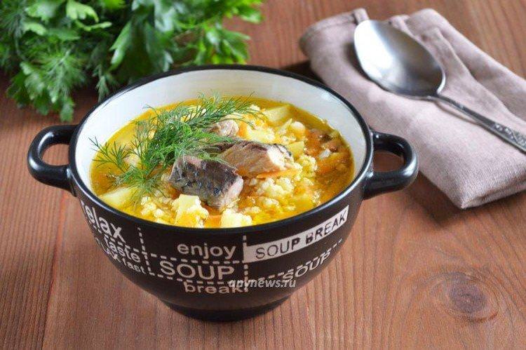 Суп із консервованої сайри - Рибний суп із консервів рецепти