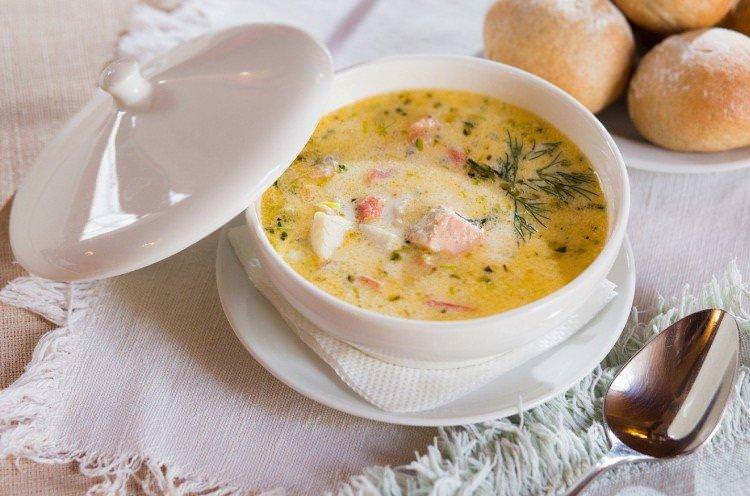 Сирний суп з рибою - рецепт супу з плавлених сирків