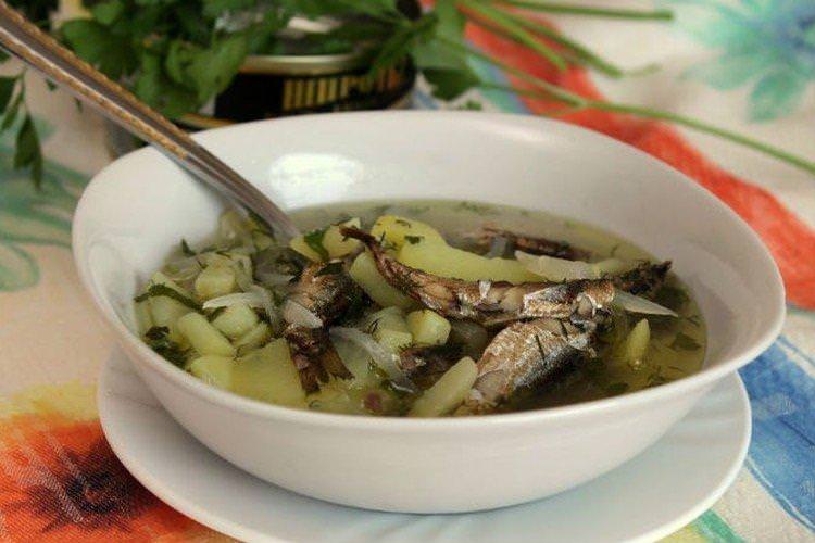 Ароматний суп зі шпротами - Рибний суп із консервів рецепти
