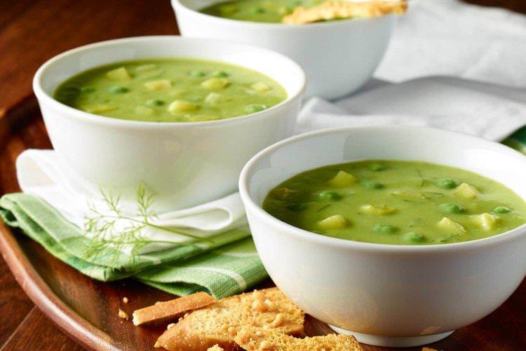 Сирний суп із зеленим горошком - рецепт супу із плавлених сирків