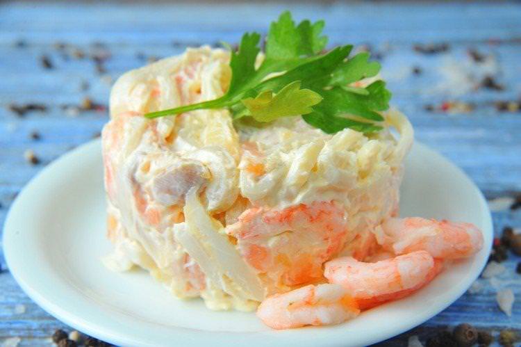 Рибний салат із креветками «Королівський»