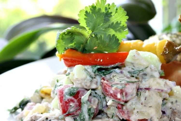 Картопляний салат з м'ясом