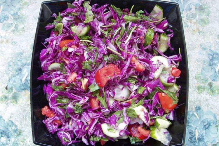 Пісний салат із червоною капустою - рецепти