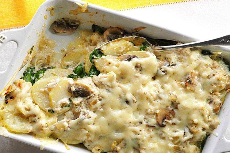 Картопля з грибами та сиром у духовці - рецепти