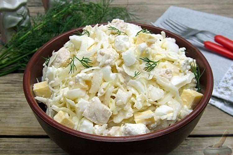 Салат із свіжої капусти та сиру - рецепти