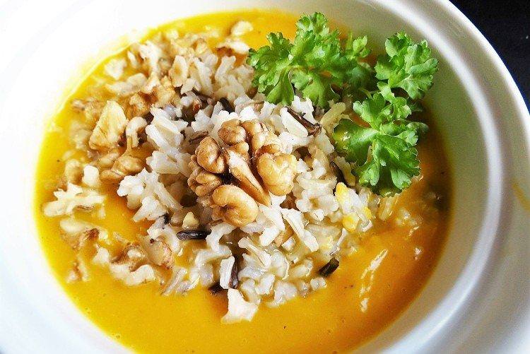Гарбузовий суп-пюре з рисом - Страви з рису рецепти