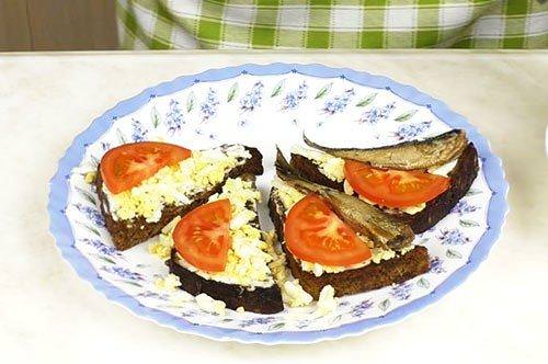 Класичні бутерброди зі шпротами - покроковий рецепт