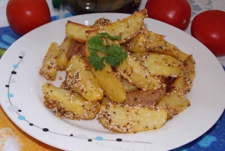 Картопля в кунжуті запечена в духовці - рецепти