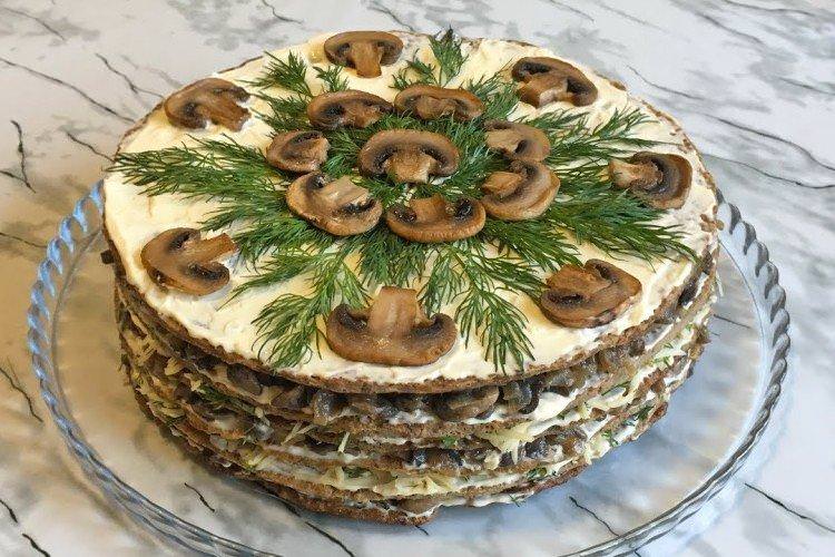 Печовинний торт із грибами - рецепти